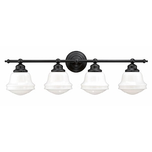 Huntley 4-Light Bathroom Light in Farmhouse Style 10 Inches Tall and 32 Inches Wide - 515532