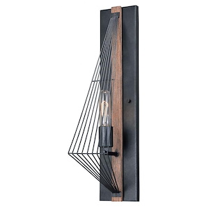 Dearborn 1-Light Wall Sconce in Industrial and Flush Style 21.5 Inches Tall and 4.5 Inches Wide