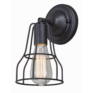 Clybourn 1-Light Bathroom Light in Industrial Style 9.75 Inches Tall and 5.38 Inches Wide