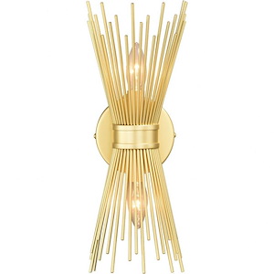 Nikko 2-Light Wall Sconce in Mid-Century Modern and Flush Style 15.5 Inches Tall and 6.5 Inches Wide - 914742
