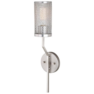 Byron 1-Light Bathroom Light in Industrial and Cylinder Style 20 Inches Tall and 4.75 Inches Wide