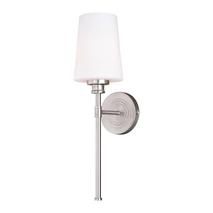 Clark 1-Light Bathroom Light in Transitional and Cone Style 19 Inches Tall and 5.25 Inches Wide