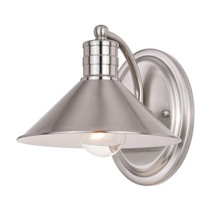 Akron 1-Light Bathroom Light in Farmhouse and Cone Style 7.25 Inches Tall and 8 Inches Wide - 1050449
