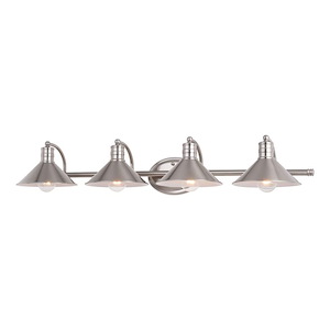 Akron 4-Light Bathroom Light in Farmhouse and Cone Style 6.25 Inches Tall and 38 Inches Wide - 1050452