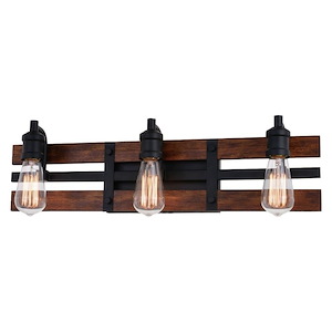 Carrington 3-Light Bathroom Light in Farmhouse and Rectangular Style 6.5 Inches Tall and 23.75 Inches Wide