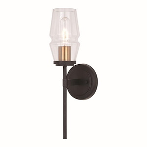 Warren 1-Light Bathroom Light in Mid-Century Modern Style 16.25 Inches Tall and 4.75 Inches Wide