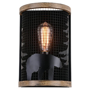 Kodiak - 1 Light Wall Sconce In Rustic Style-12 Inches Tall and 8 Inches Wide