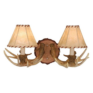 Lodge 2-Light Wall Sconce in Rustic Style 8.25 Inches Tall and 16.75 Inches Wide - 1334469