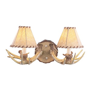 Lodge 2-Light Wall Sconce in Rustic Style 8.25 Inches Tall and 16.75 Inches Wide - 1334469