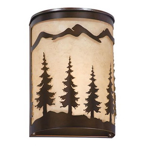 Yosemite 1-Light Wall Sconce in Rustic and Flush Style 11 Inch Tall and 8 Inches Wide