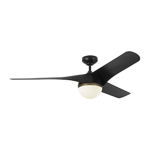 Monte Carlo Fans-Akova LED-3 Blade Ceiling Fan with Handheld Control and Includes Light Kit in Style-56 Inch Wide by 14.41 Inch High