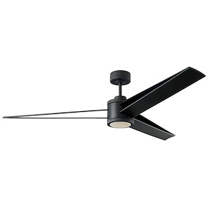 Armstrong-3 Blade Ceiling Fan with Handheld Control and Includes Light Kit in Modern Style-60 Inch Wide by 14.1 Inch High