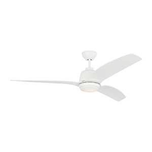 Avila Coastal- 3 Blade Ceiling Fan with Light Kit-15.4 Inches Tall and 60 Inches Wide - 1327623