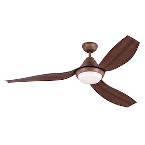Monte Carlo Fans-3 Blade Ceiling Fan with Handheld Control and Includes Light Kit-56 Inch Wide by 12.9 Inch High