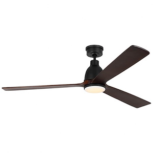 Monte Carlo Fans-Bryden Smart-3 Blade Ceiling Fan with Light Kit In Casual Style-14.6 Inch Tall and 60 Inch Wide