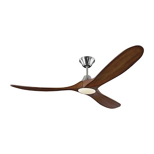 Monte Carlo Fans-Maverick LED-3 Blade Ceiling Fan with Handheld Control and Includes Light Kit in Modern Style-60 Inch Wide by 13.8 Inch High