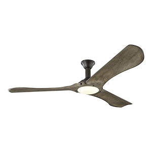 Monte Carlo Fans-Minimalist Max-3 Blade Ceiling Fan with Handheld Control and Includes Light Kit in Modern Style-72 Inch Wide by 13.7 Inch High