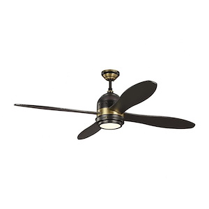 Monte Carlo Fans-Metrograph-4 Blade Ceiling Fan with Handheld Control and Includes Light Kit in Designer Style-56 Inch Wide by 16.6 Inch High