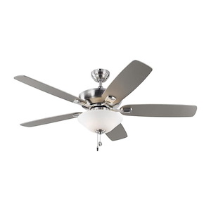 Monte Carlo Fans-Colony Max-5 Blade Ceiling Fan with Pull Chain Control and Includes Light Kit in  Style-52 Inch Wide by 17.7 Inch High