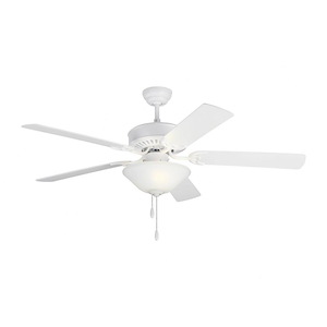Monte Carlo Fans-Haven DC-5 Blade Ceiling Fan with Pull Chain Control and Includes Light Kit in Style-52 Inch Wide by 18.3 Inch High