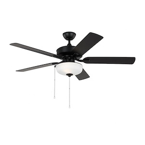 Monte Carlo Fans-Linden-5 Blade Outdoor Ceiling Fan with Light Kit In Traditional Style-17.8 Inch Tall and 52 Inch Wide