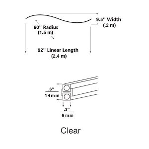 Tech Lighting-Accessory-Pre-Bent Horizontal S Curve Monorail