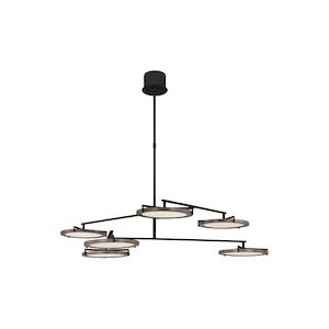 Shuffle - 50W 6 LED Large Chandelier In Contemporary Style-8.9 Inches Tall and 28.3 Inches Wide