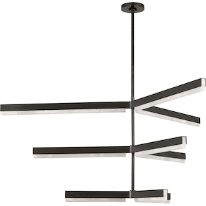 Linea - 40W 9 LED 3-Tier Chandelier-20.8 Inch Tall and 56 Inch Wide - 1365647