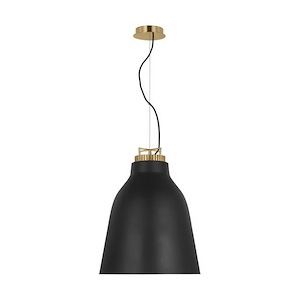 Forge - 19W 1 LED Large Tall Pendant In Contemporary Style-24.9 Inches Tall and 20 Inches Wide