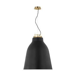 Forge - 19W 1 LED Extra Large Tall Pendant In Contemporary Style-32 Inches Tall and 26 Inches Wide