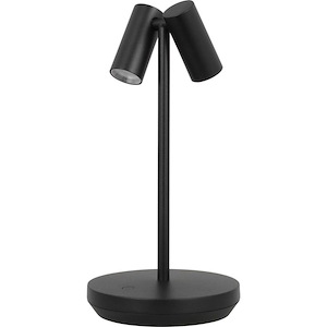Doppia - 2.4W 2 LED Short Accent Rechargeable Table Lamp-10 Inches Tall and 5.1 Inches Wide - 1336488