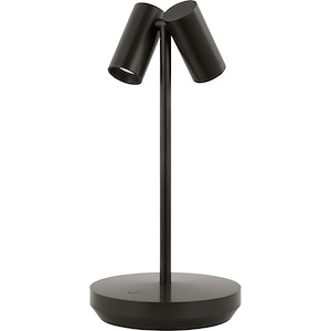 Doppia - 2.4W 2 LED Short Rechargeable Table Lamp-10 Inch Tall and 5.1 Inch Wide - 1376792
