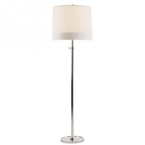 Simple Scallop - 1 Light Floor Lamp with Silk Banded Shade