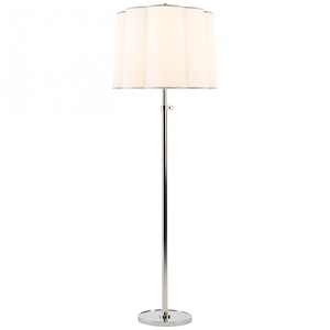 Simple Scallop - 1 Light Floor Lamp with Scalloped Silk Shade