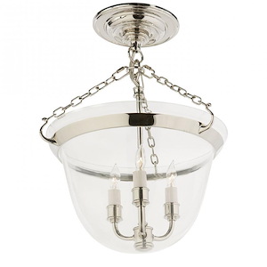 Country - 3 Light Bell Jar Convertible Semi-Flush Mount