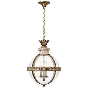 Crown Top - 3 Light Banded Globe Hanging Lantern