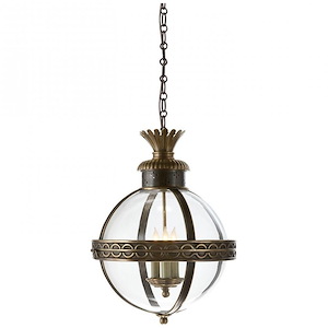 Crown Top - 3 Light Banded Globe Hanging Lantern