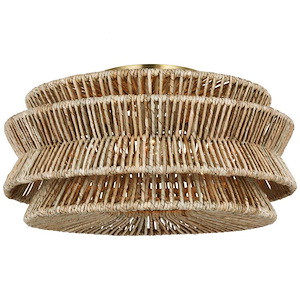 Antigua - 45W 3 LED Extra Large Drum Semi-Flush Mount In Modern Style-12 Inches Tall and 23.25 Inches Wide