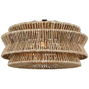 Antigua - 45W 3 LED Extra Large Drum Semi-Flush Mount-12 Inches Tall and 23.25 Inches Wide - 1328010