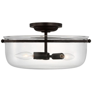 Lorford - 19.5W 3 LED Medium Semi-Flush Mount In Traditional Style-8 Inches Tall and 15.5 Inches Wide