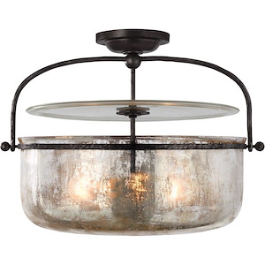 Lorford - 3 Light Medium Semi-Flush Lantern In Traditional Style-15 Inches Tall and 19.75 Inches Wide - 937590