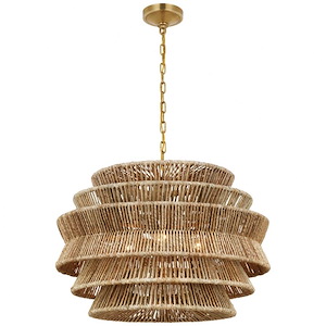 Antigua - 45W 3 LED Medium Drum Chandelier In Modern Style-21.5 Inches Tall and 30 Inches Wide - 1328024