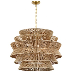 Antigua - 60W 4 LED Extra Large Drum Chandelier In Modern Style-34 Inches Tall and 42 Inches Wide