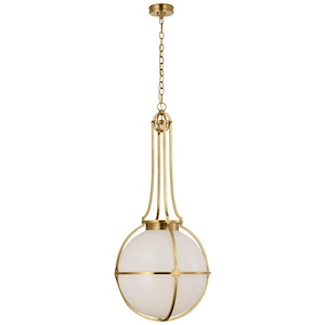 Gracie - 15W 1 LED Large Captured Globe Pendant In Modern Style-44 Inches Tall and 19.25 Inches Wide - 1314542