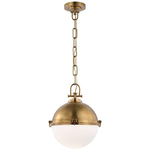 Adrian - 15W 1 LED Large Globe Pendant In Modern Style-17.5 Inches Tall and 14 Inches Wide