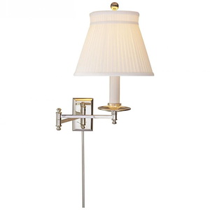 Dorchester - 1 Light Swing Arm Wall Sconce with Pleated Cotton Shade