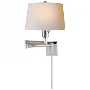 Chunky - 1 Light Swing Arm Wall Sconce with Natural Paper Shade