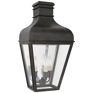 Fremont - 3 Light Small Outdoor 3/4 Wall Lantern In Modern Style-17.5 Inches Tall and 9.75 Inches Wide - 1225396