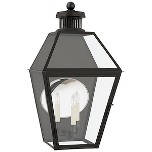 Stratford - 3 Light Medium Outdoor 3/4 Wall Lantern In Traditional Style-26.25 Inches Tall and 14.75 Inches Wide - 1225399