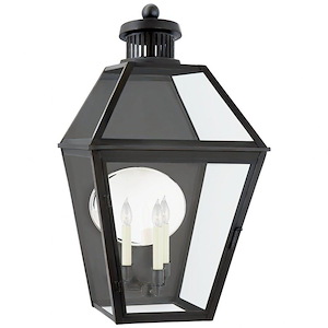 Stratford - 3 Light Large Outdoor 3/4 Wall Lantern In Traditional Style-32.5 Inches Tall and 18 Inches Wide